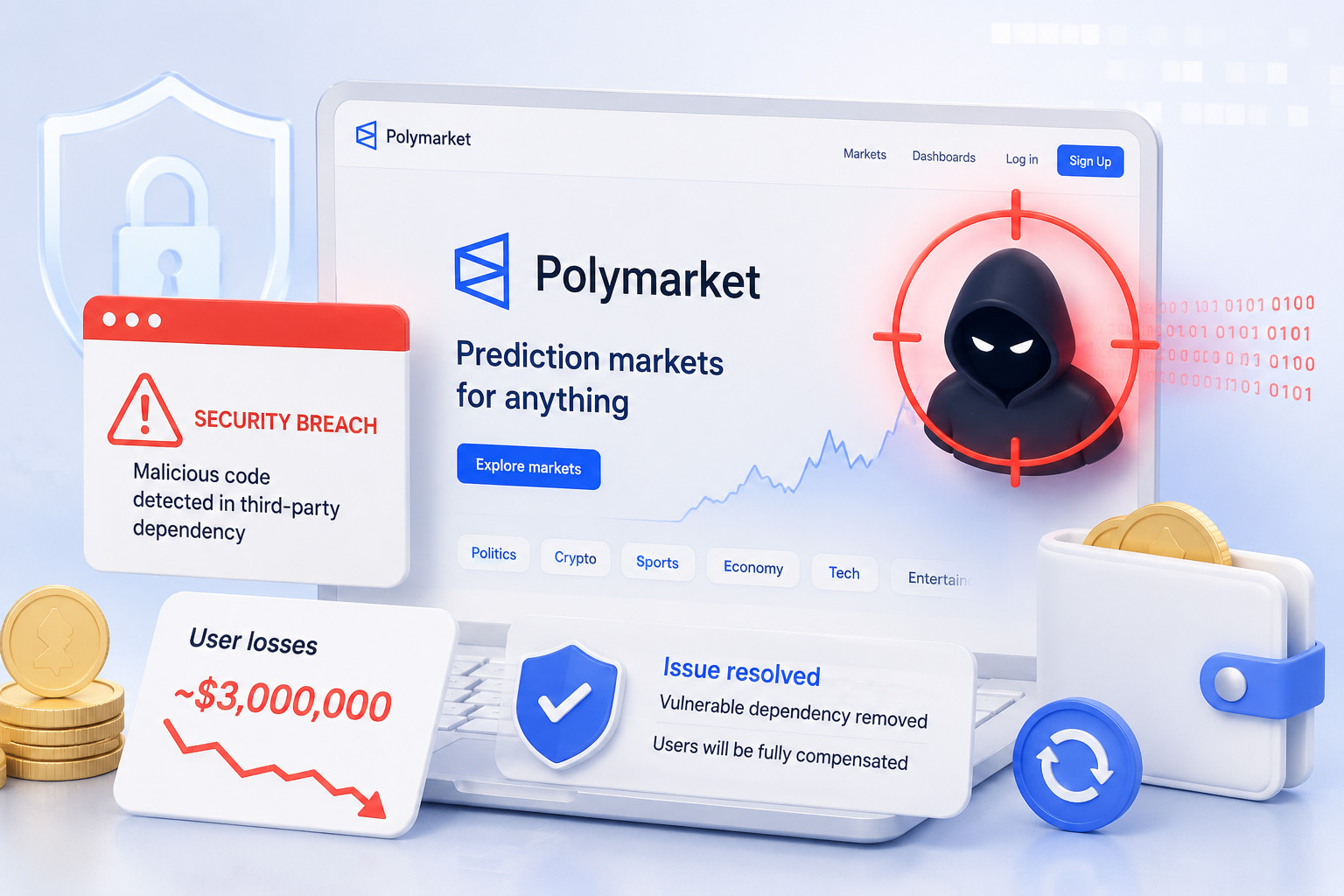Взлом Polymarket: ущерб пользователей оценили почти в $3 млн
