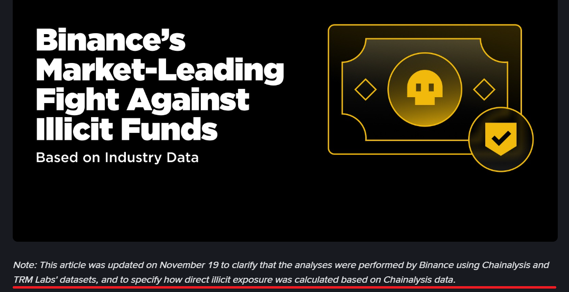Сообщение Binance о внесенных в отчет правках.