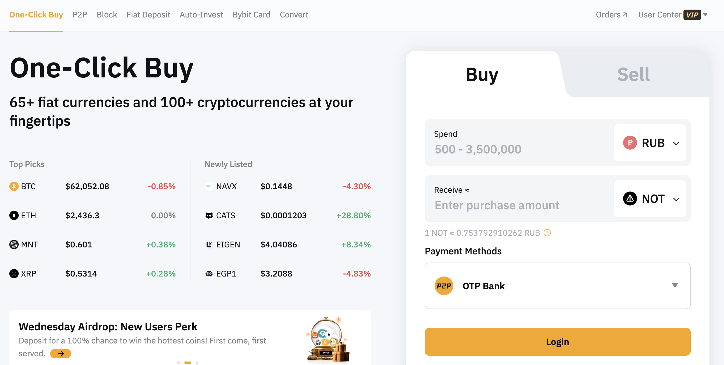 Buy Bitcoin on Bybit